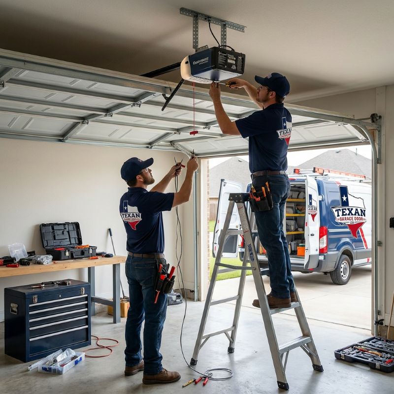 New garage door and opener installation by Texan Garage Door